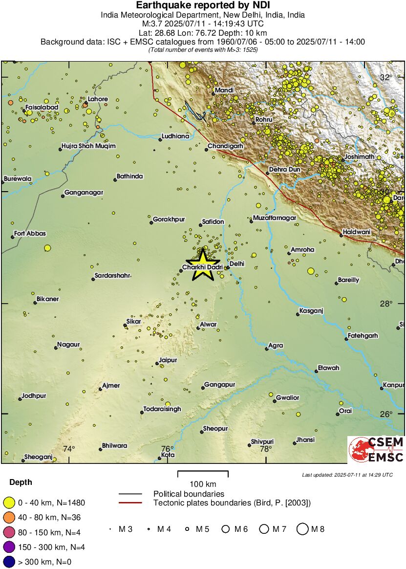regional historical seismicity