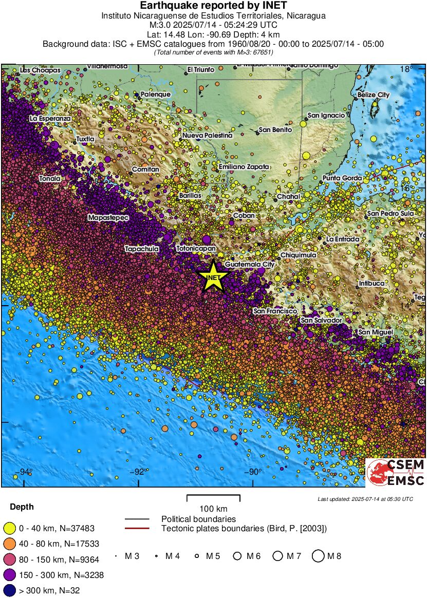 regional historical seismicity