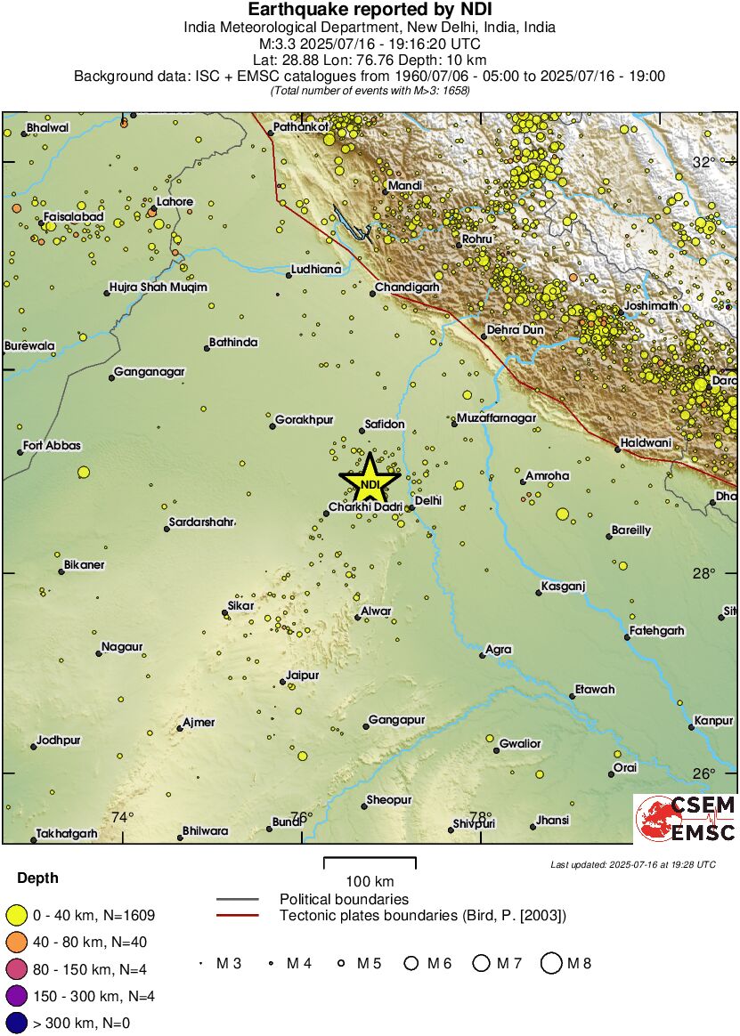 regional historical seismicity
