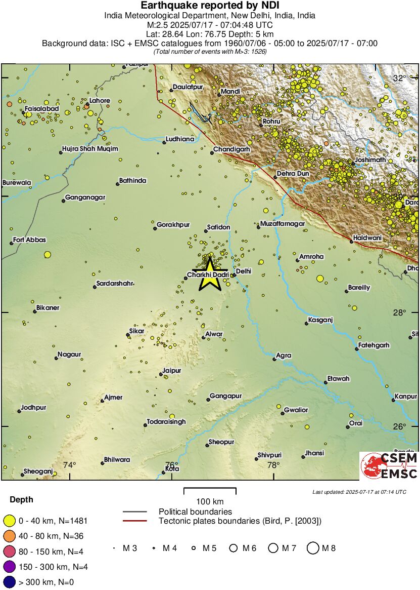 regional historical seismicity