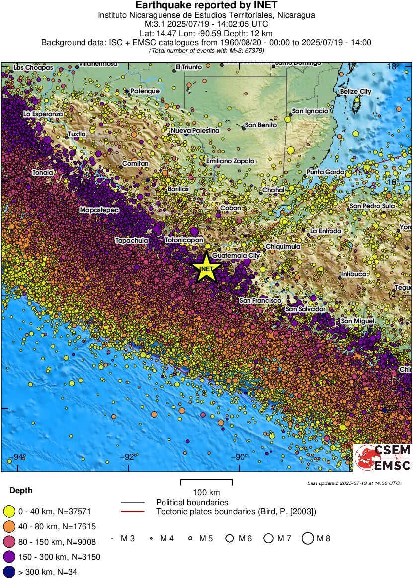 regional historical seismicity