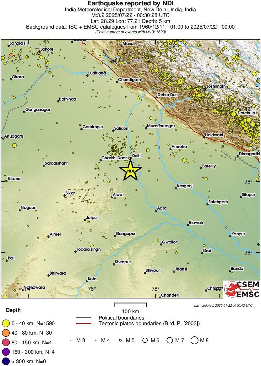 regional historical seismicity
