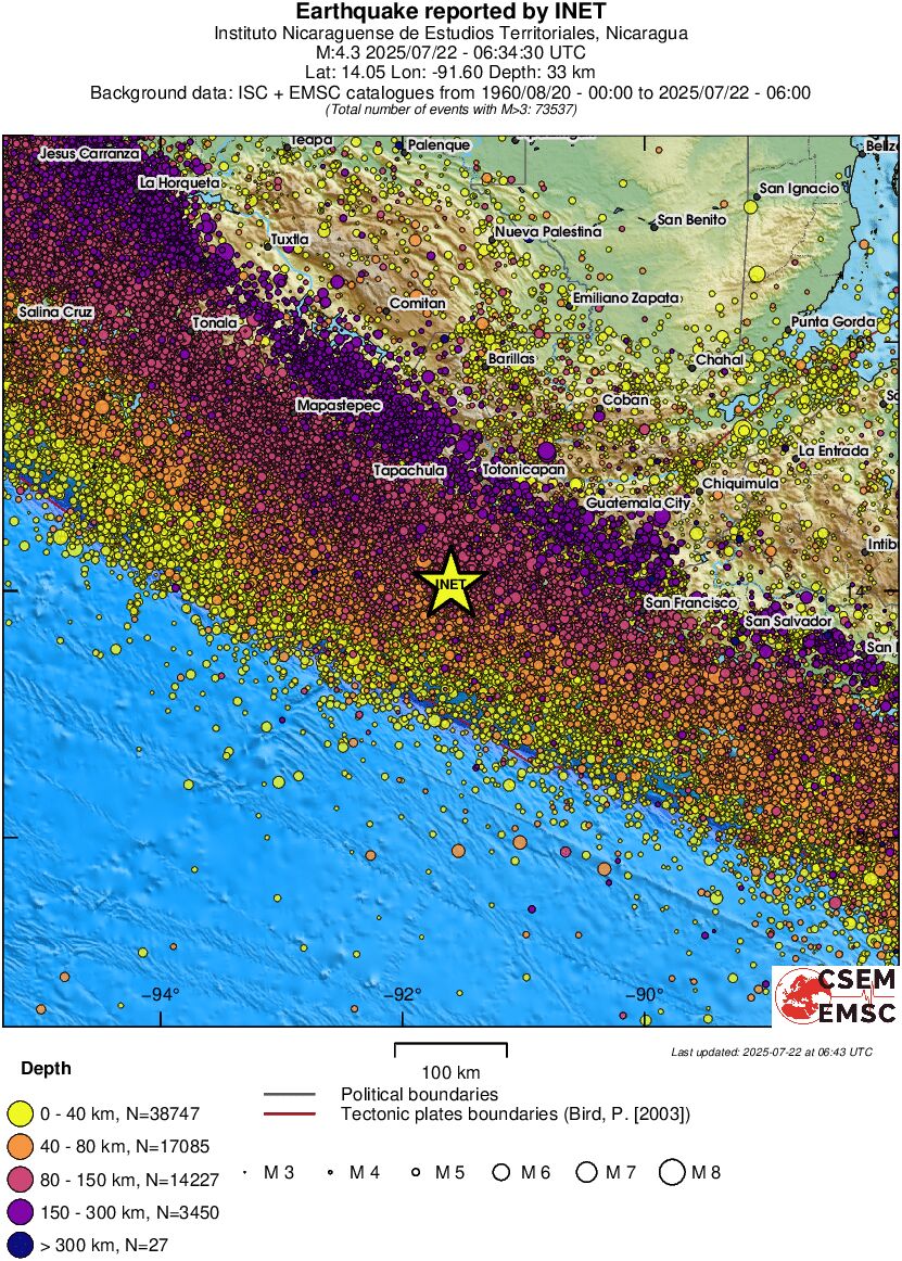 regional historical seismicity