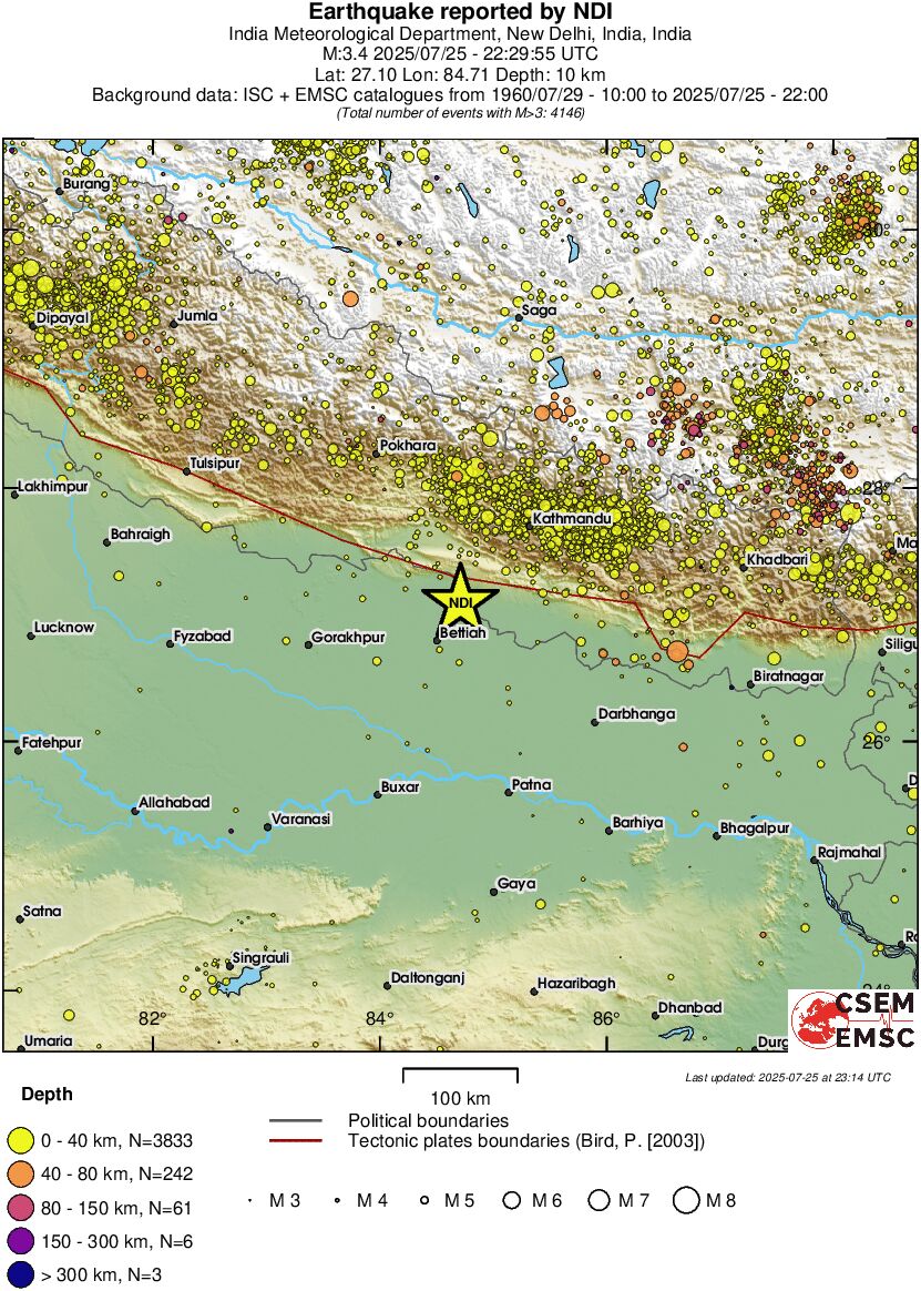regional historical seismicity