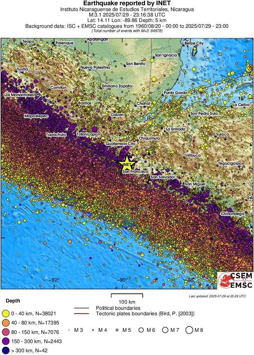 regional historical seismicity