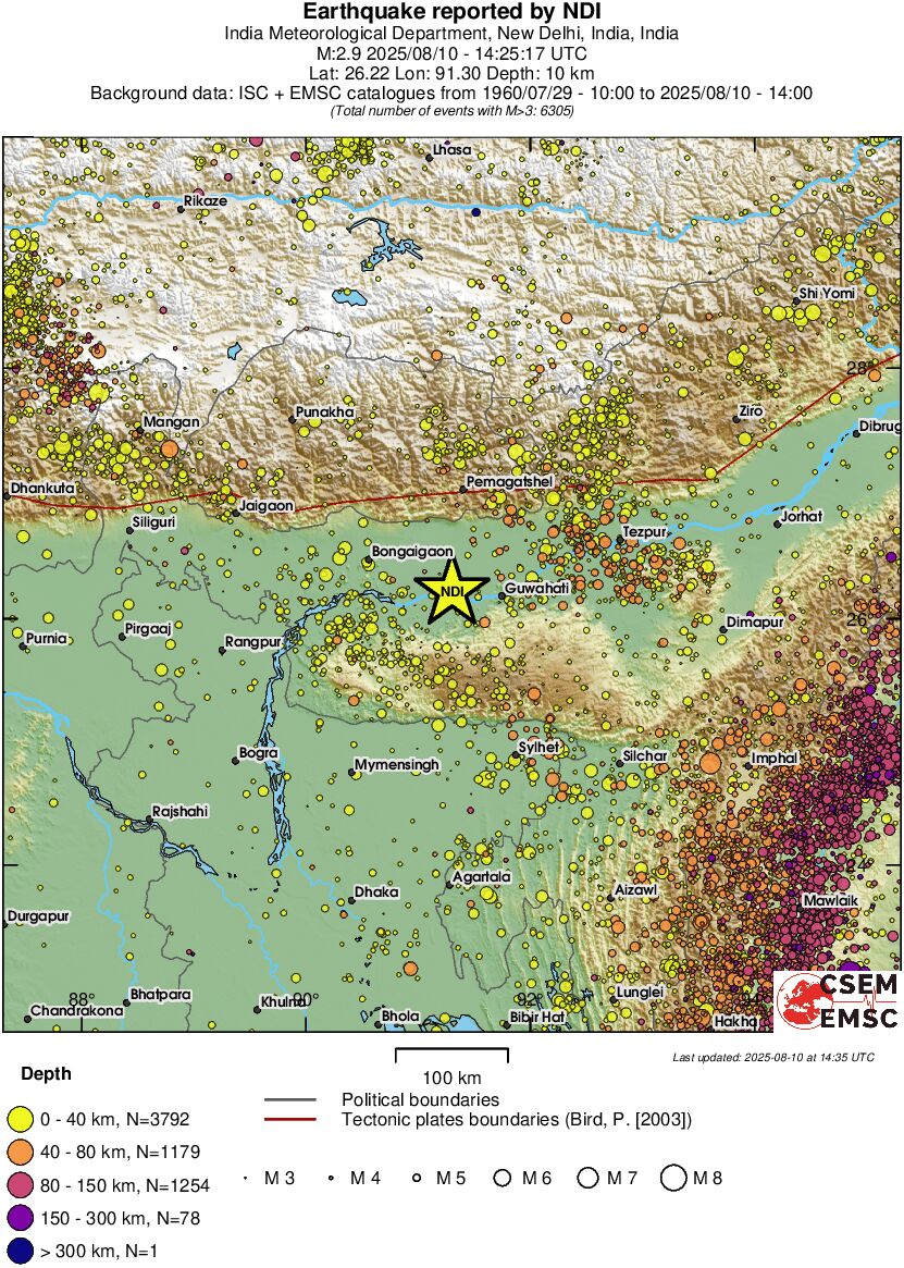 regional historical seismicity