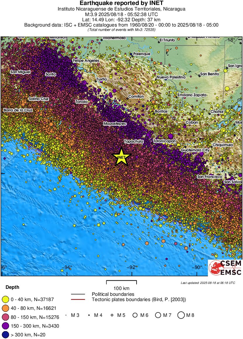 regional historical seismicity