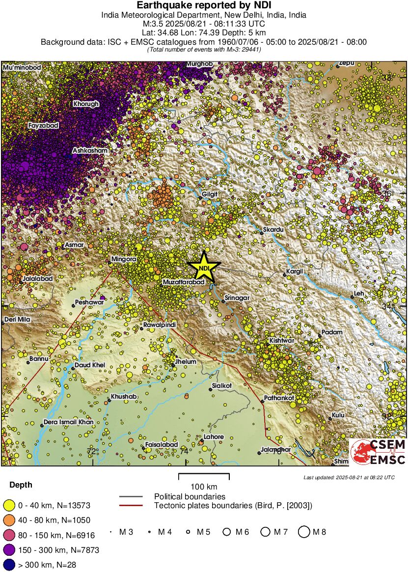 regional historical seismicity