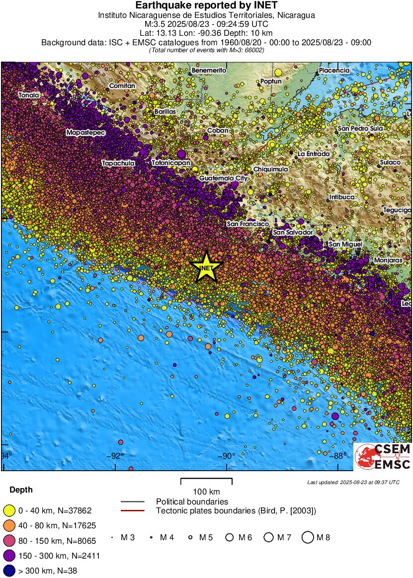 regional historical seismicity