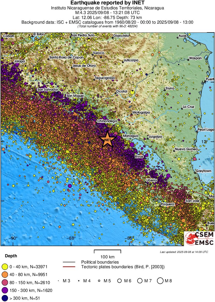 regional historical seismicity