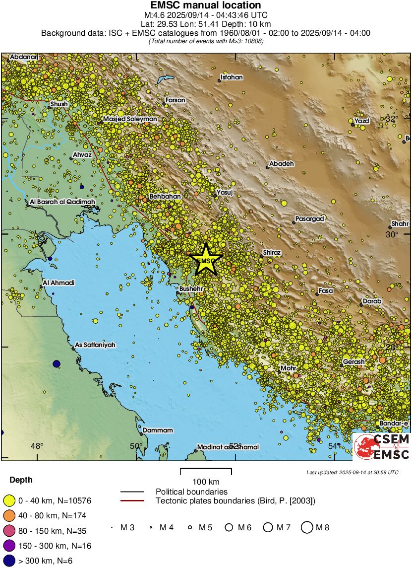 regional historical seismicity