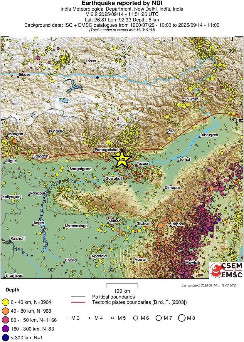 regional historical seismicity