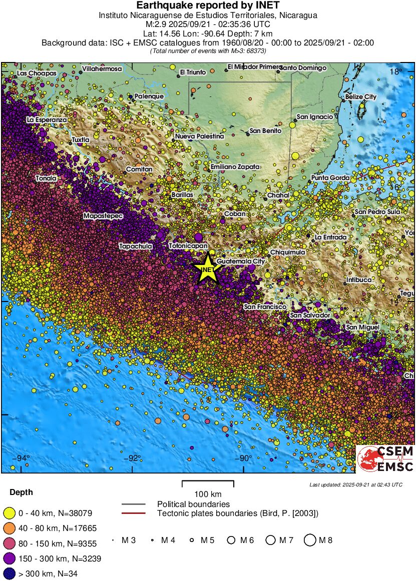 regional historical seismicity