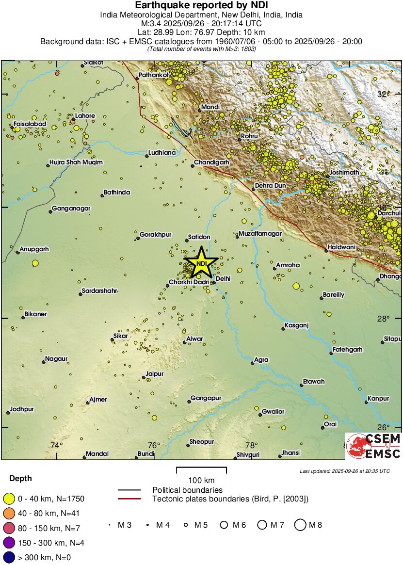 regional historical seismicity
