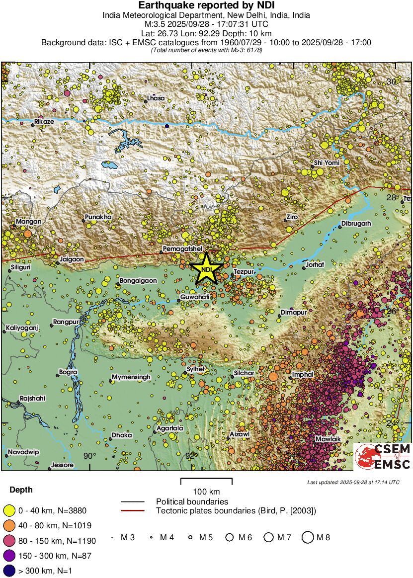 regional historical seismicity