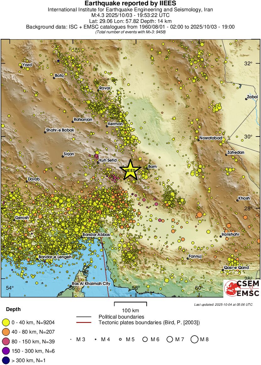 regional historical seismicity