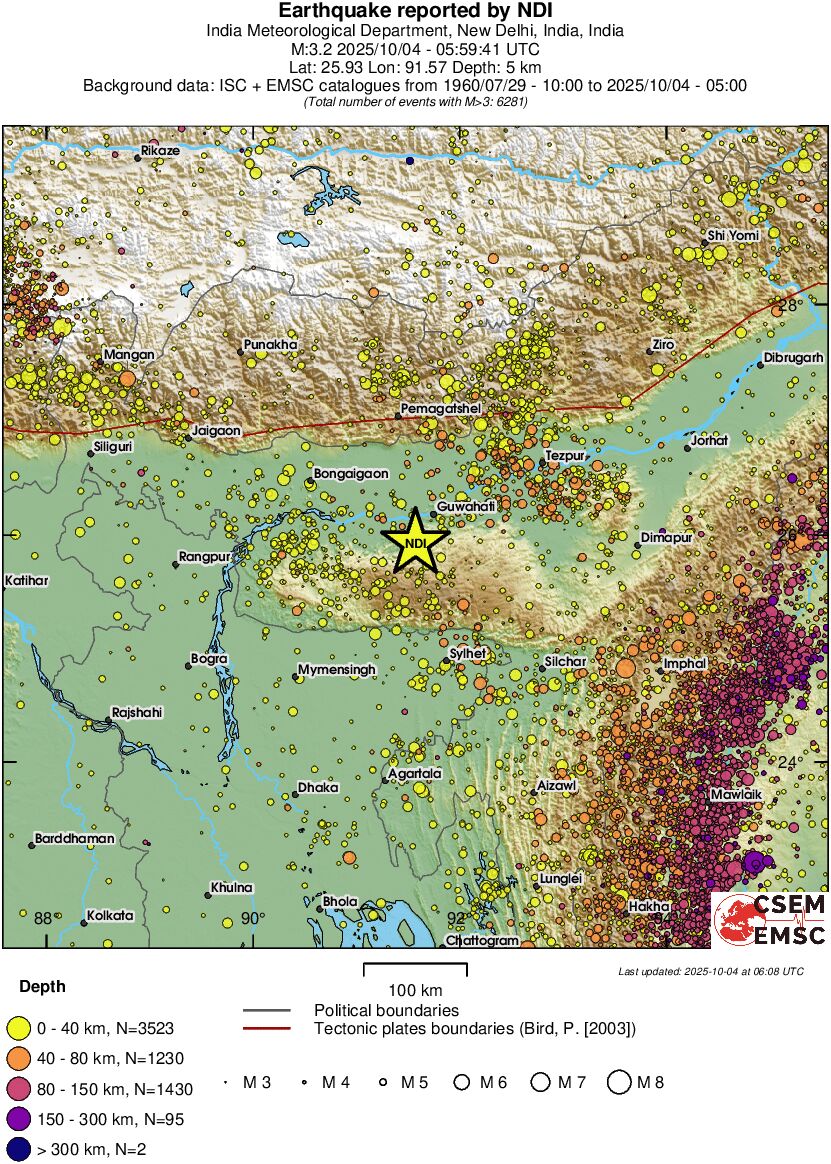 regional historical seismicity