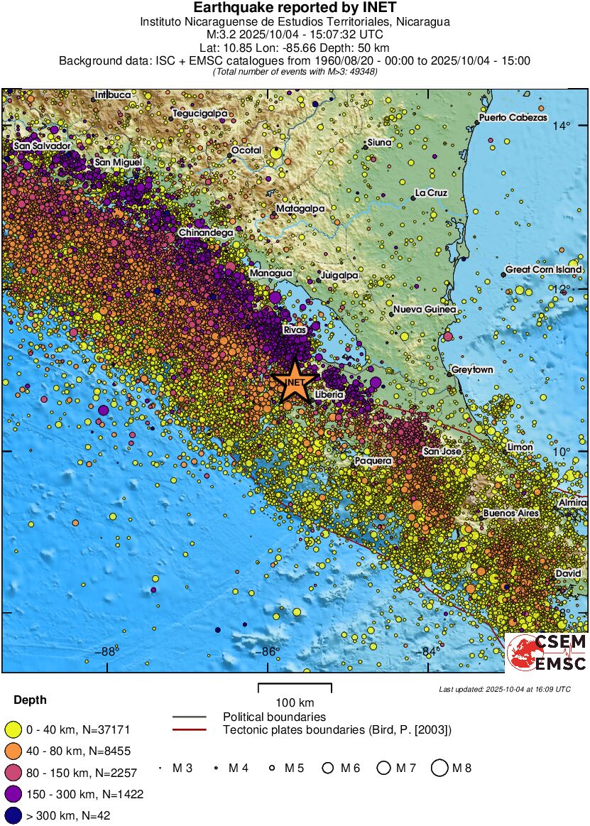 regional historical seismicity