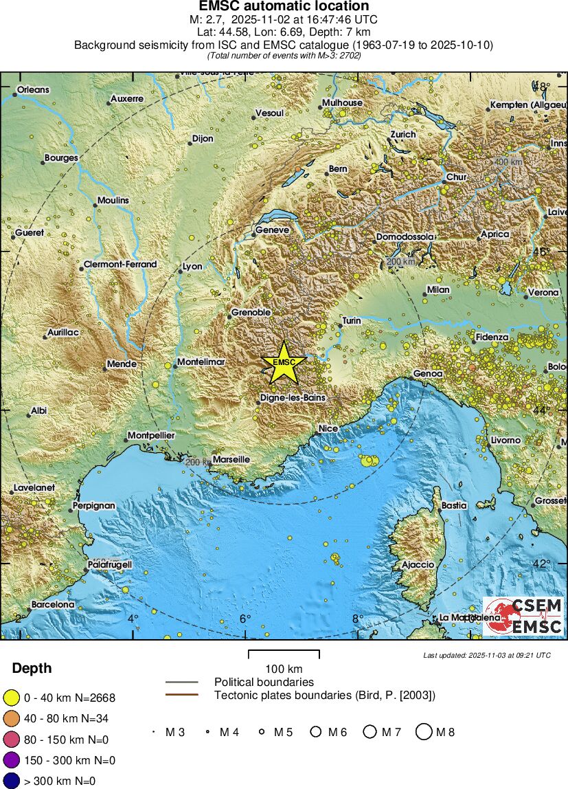 regional historical seismicity