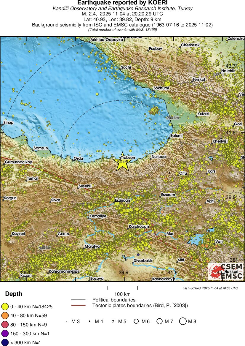 regional historical seismicity