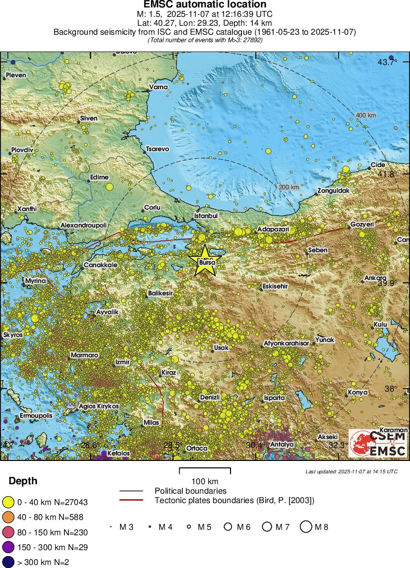 regional historical seismicity