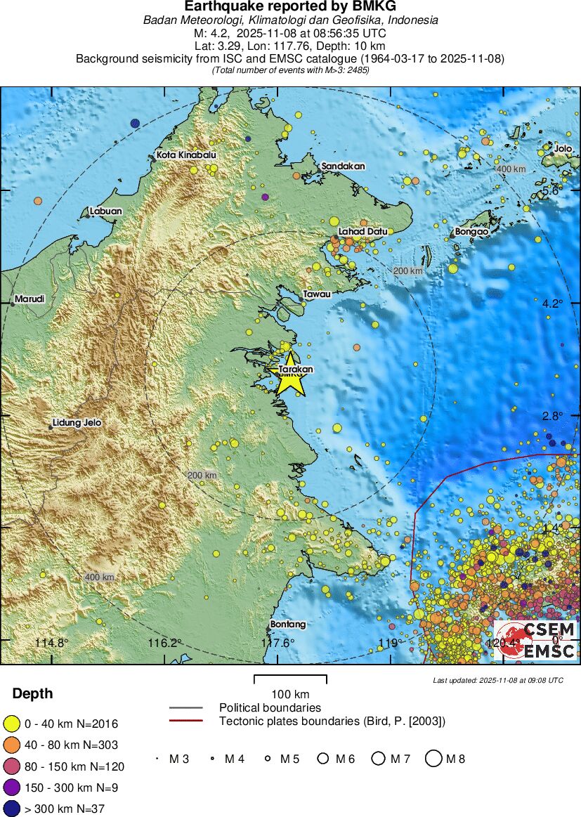 regional historical seismicity