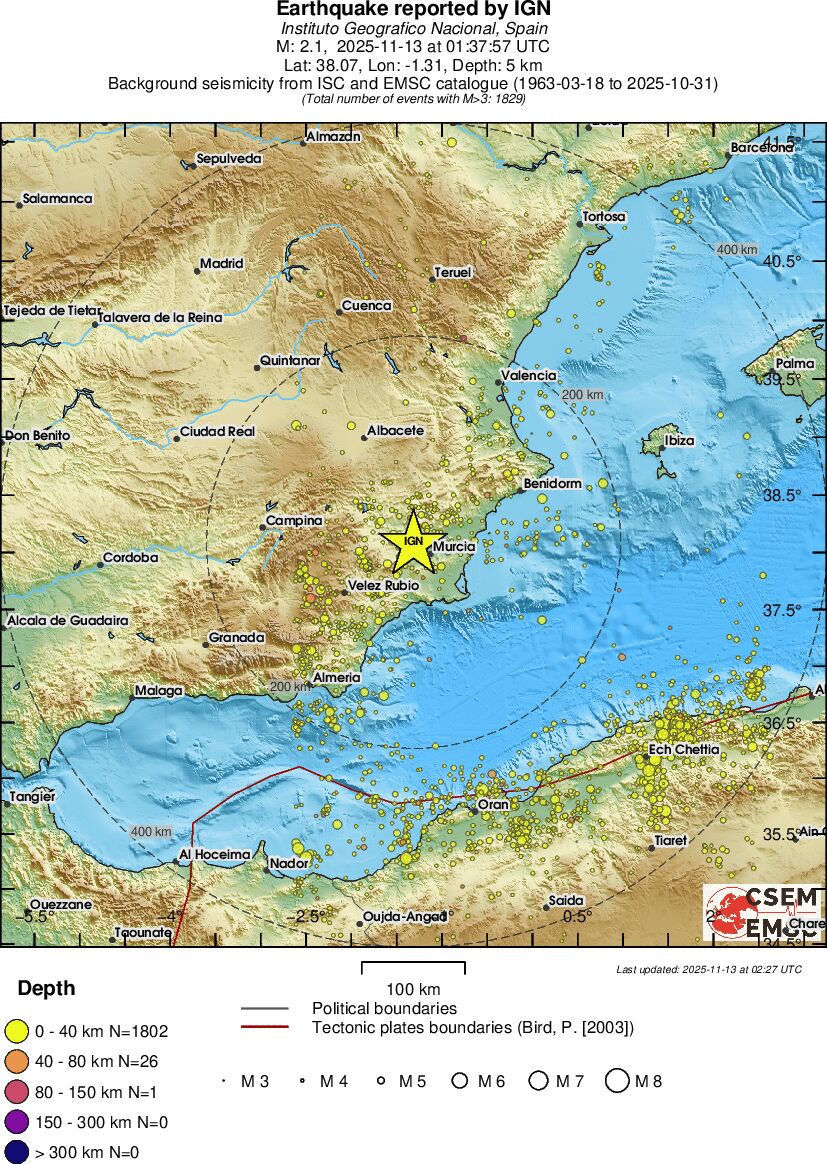 regional historical seismicity