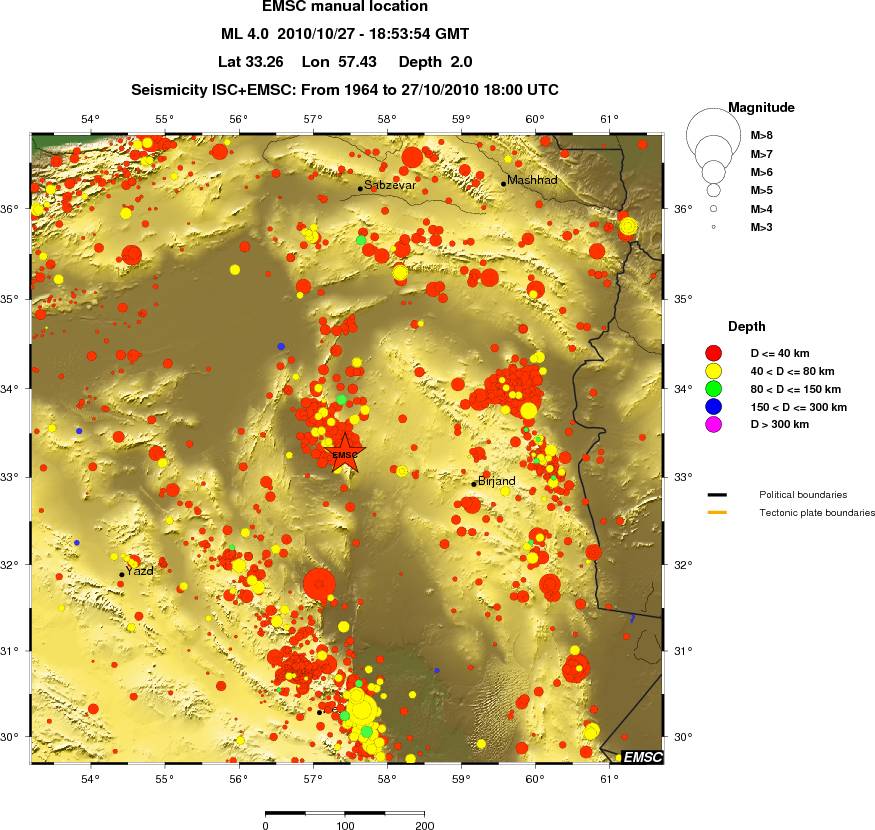 regional historical seismicity
