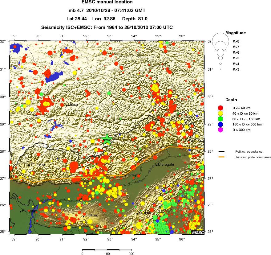 regional historical seismicity
