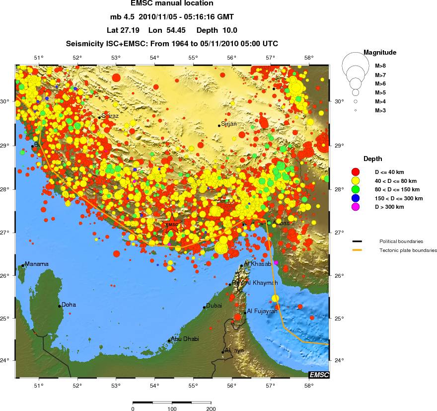 regional historical seismicity