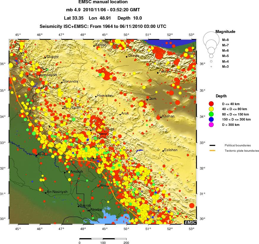 regional historical seismicity