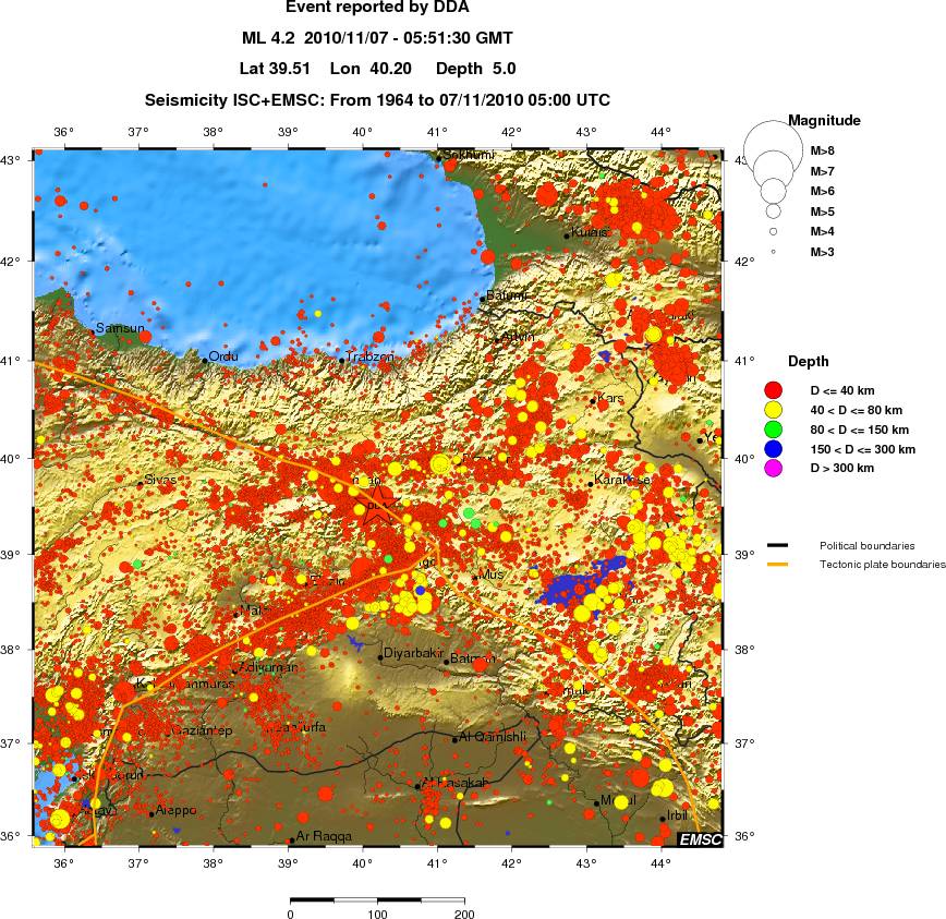 regional historical seismicity