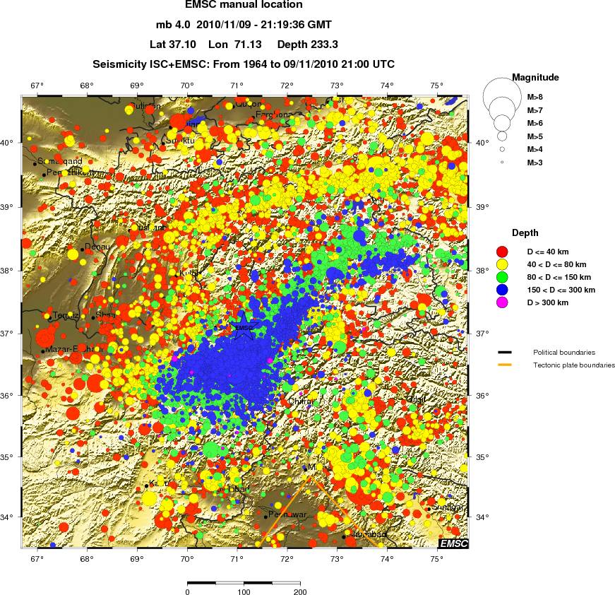 regional historical seismicity