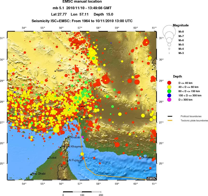 regional historical seismicity