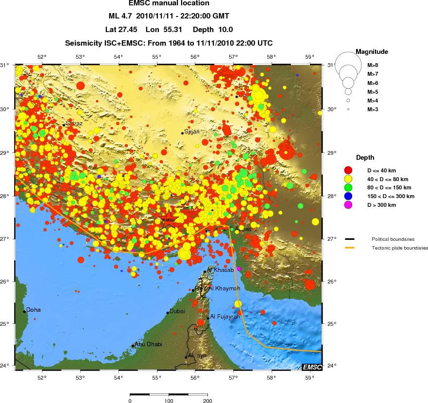 regional historical seismicity