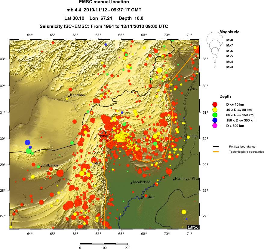 regional historical seismicity