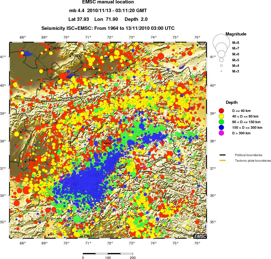 regional historical seismicity