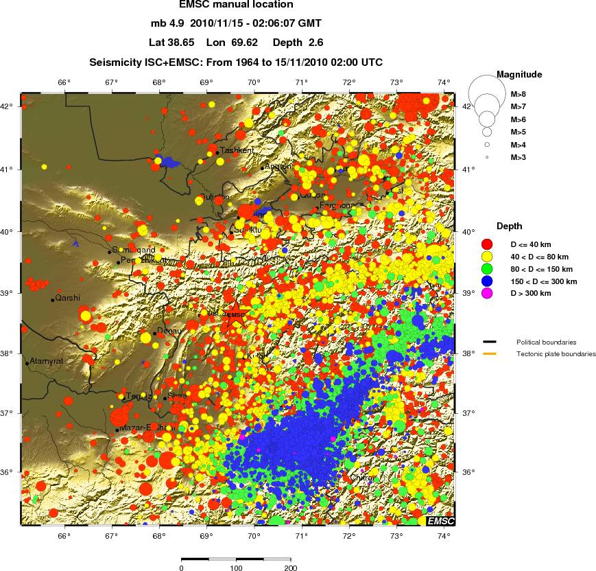 regional historical seismicity