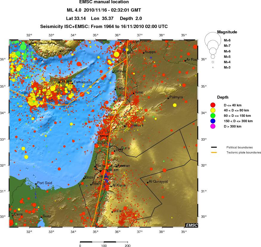 regional historical seismicity