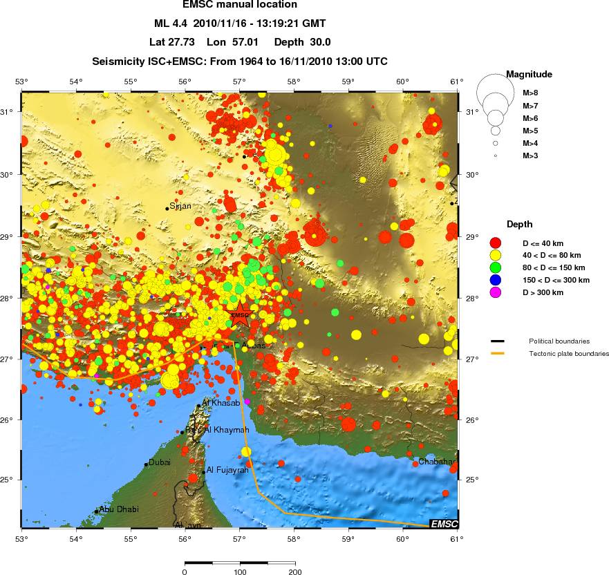regional historical seismicity