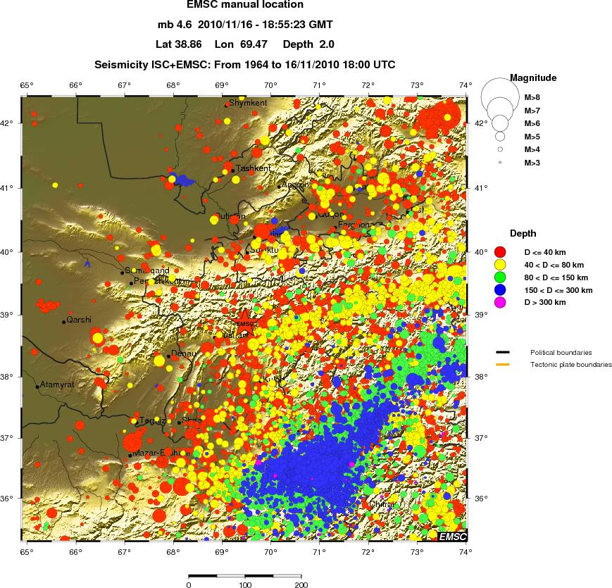 regional historical seismicity