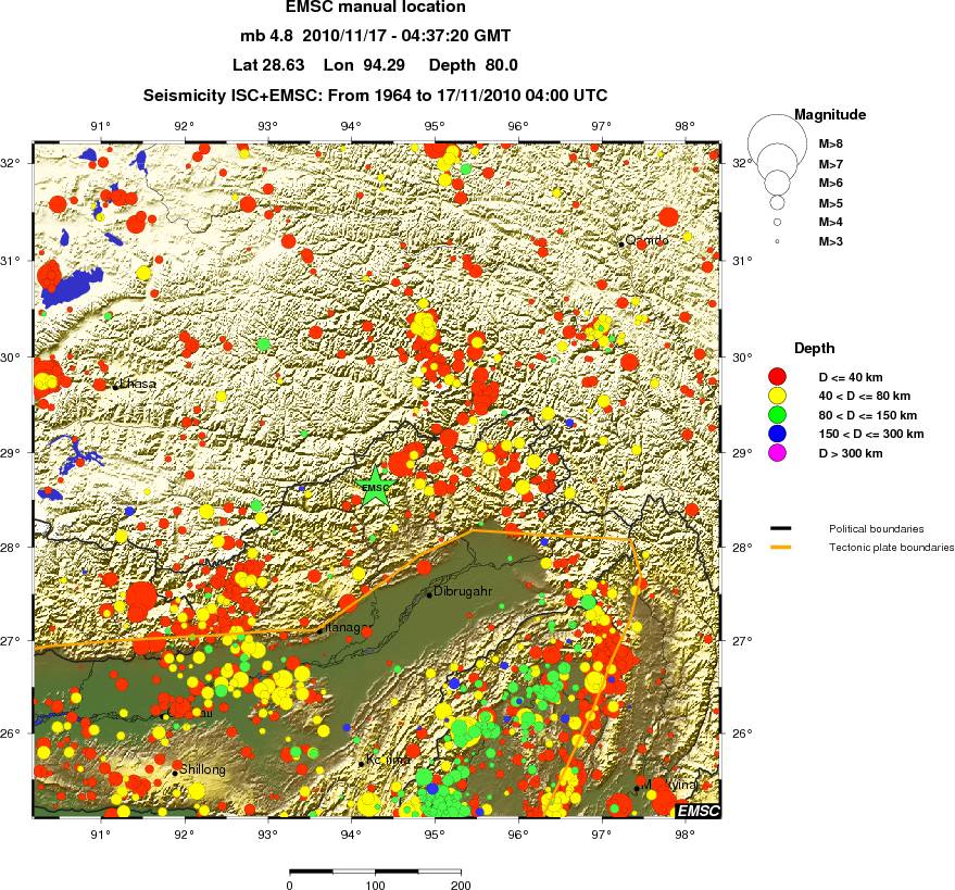 regional historical seismicity