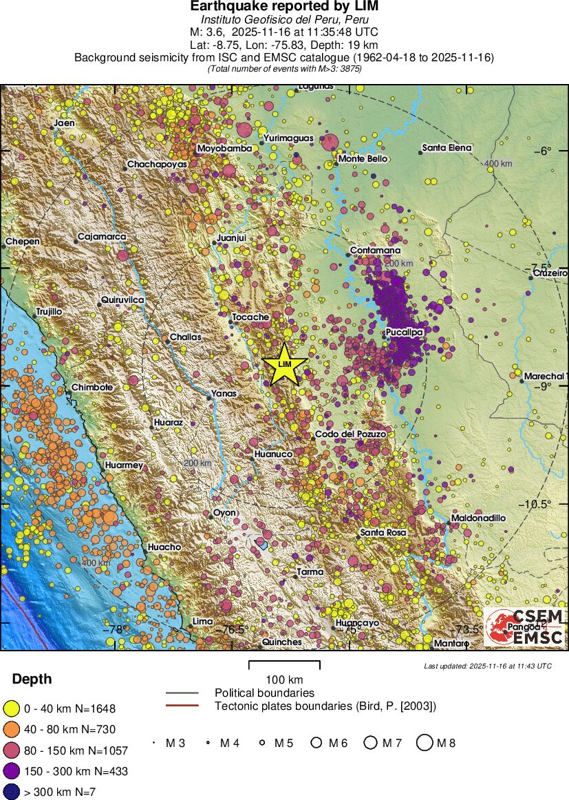 regional historical seismicity