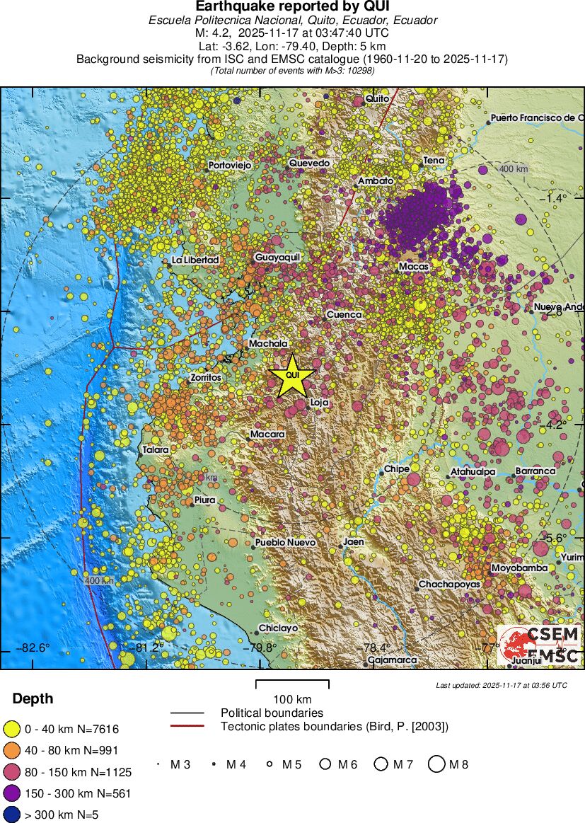 regional historical seismicity