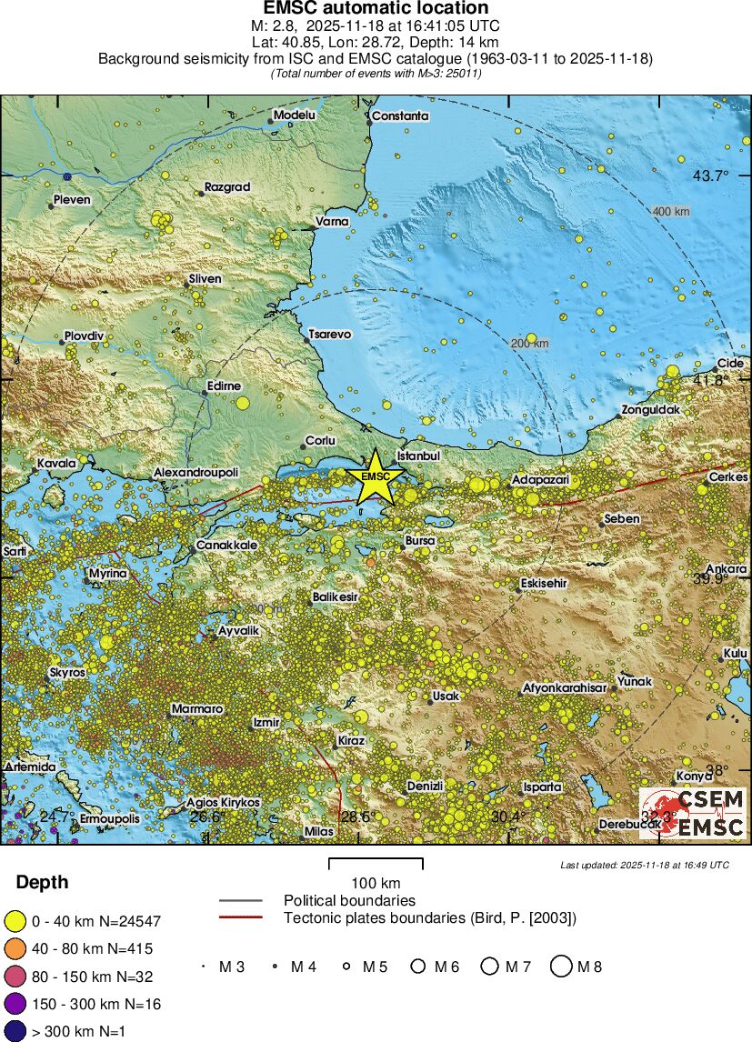 regional historical seismicity