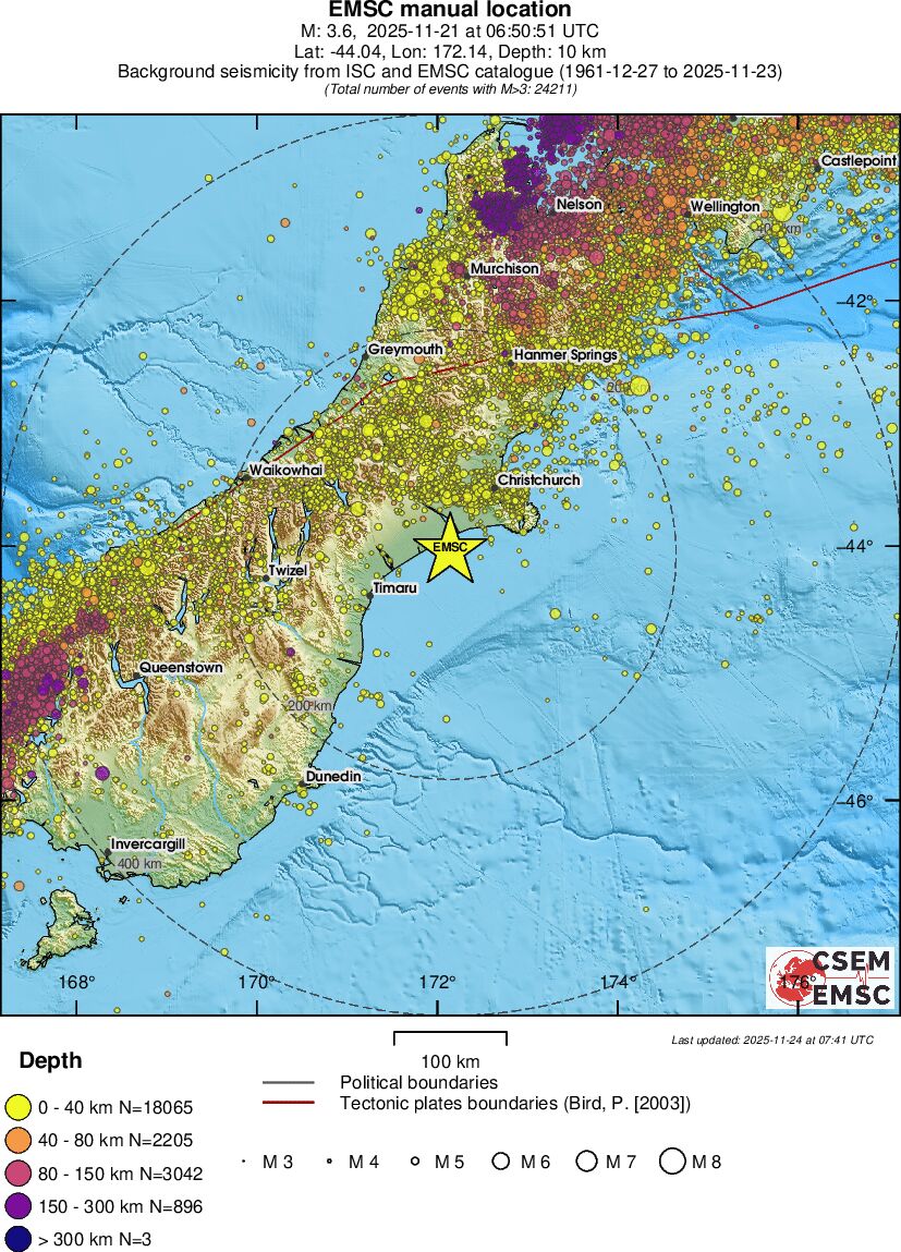 regional historical seismicity