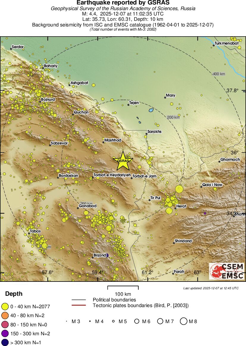 regional historical seismicity