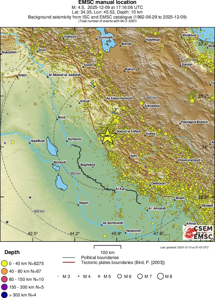 regional historical seismicity