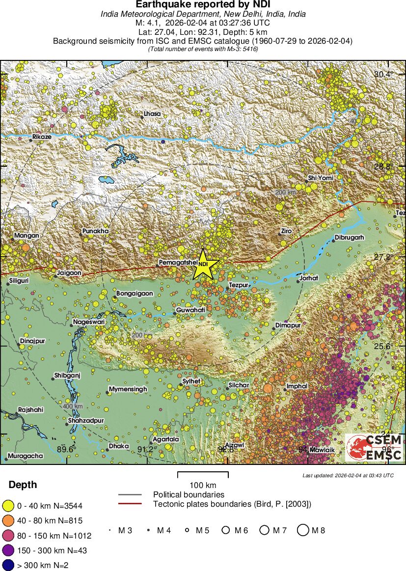 regional historical seismicity