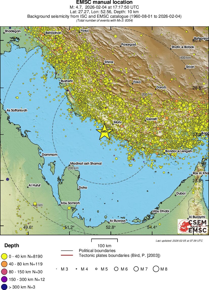 regional historical seismicity